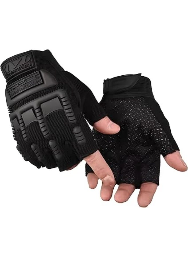 Half-finger sports gloves for slip resistance and hand protection. Fitness and exercise. - Image 1